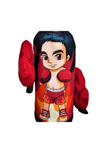 Erkek Çocuk Boks Torbası Eldiven Hediyeli Çocuklar İçin Eğlenceli Evde Boks Kırmızı