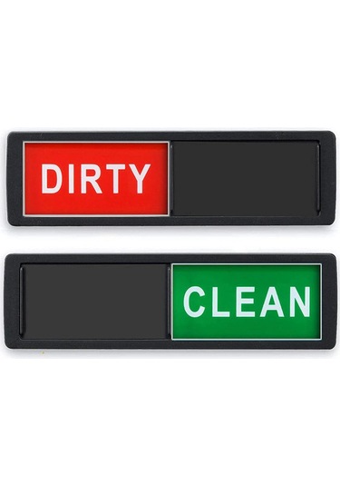 Neevoyu Bulaşık Makinesi Mıknatıslı İşaretçi - Temiz/kirli Durumu Gösterici, Gümüş Renkli Kırmızı/yeşil İkonlar Gümüş