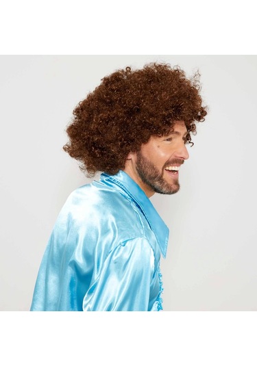 Kahve Renk Kıvırcık Afro Bonus Peruk Lisinya