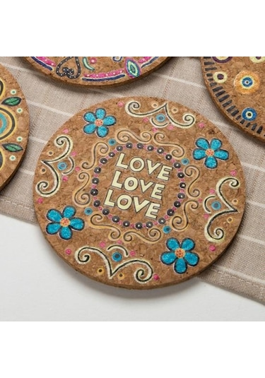 4 Adet İçecek Yalıtım Doğal Bardak Yuvarlak Isı Mat Mantar Bardak Masa Dekoru Diğer