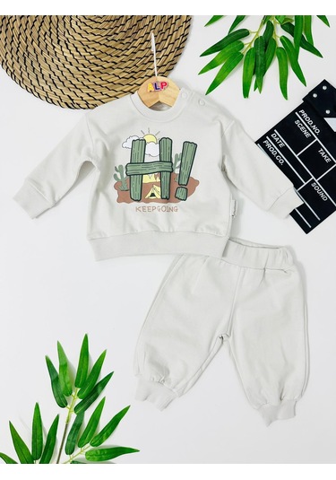 Azerbaijan Hi Detaylı Omuzdan Çıtçıtlı 2 Li Takım Krem