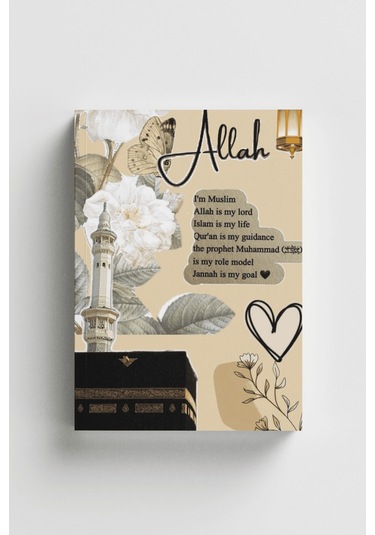 Kolaj Serisi 8 - Hedefimiz Cennet İslami Defter Ayet-hadisli Çok Renkli
