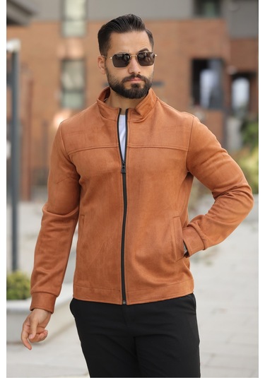 Basic Baharlık Süet Ceket - Sade Ve Şık Stil Taba Süet