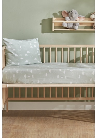 Karaca Home Bebek Cloudy Yastık Çarşaf Set Mint 200.22.11.0313