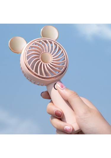 Fosenze Usb Şarjlı Elden Taşınabilir Masaüstü Fan, 3 Seviye Hız Ayarlı, Kedi Kulaklı Desen, Beyaz, Sessiz Vantilatör
