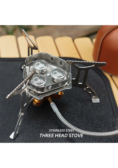 Geeroyoo Tomshoo Taşınabilir Üç Aynalı Kamp Çadır Ocağı, Kompakt Katlanabilir, Çelik Ve Bakır Malzeme, 333g Ağırlık, Doğa Etkinlikleri İçin Gümüş