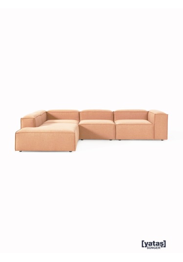 Most Mollis Pro 4 Modül Sol Köşe Koltuk Takımı Kiremit Keten Kuma