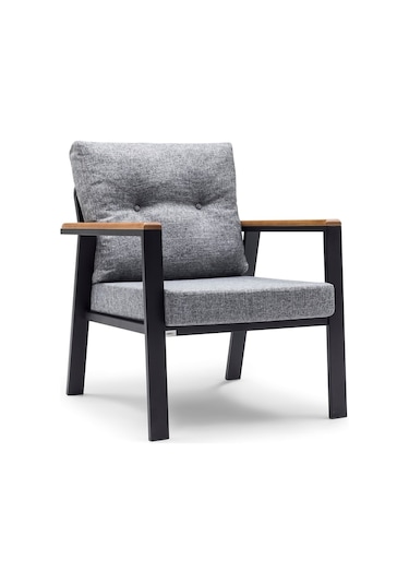 Mymassa Favori Bahçe Takımı - Metal Çay Seti Koltuk Takımı - Siyah