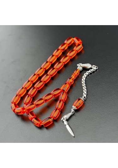 Kaliteli Ateş Kehribar Tesbih Hcz-model Kgıtymer Turuncu