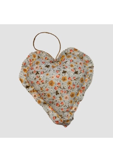 Uretti - Gamze 4416 - El Yapımı Kalpli İnci Dantelli Lavanta Tanecikli Kese 16cm - Açık Yeşil