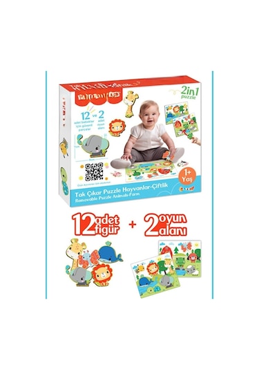 Fp2755 Tak Çıkar Puzzle Hayvanlar