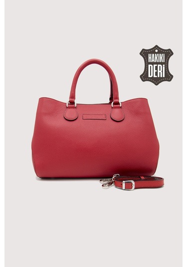 Hakiki Deri Kırmızı Kadın Kol Çantası Uzun Askılı Smr7666 Kırmızı