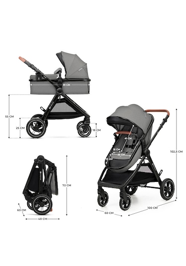 Kinderkraft Esme Pro 3 in 1 Bebek Arabası Mınk Pro 2 Set