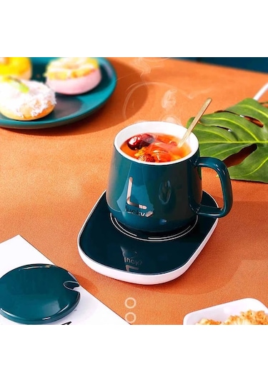 Kahve Kupa Isıtıcı Ped Bardak Isıtıcı Coaster Sabit Sıcaklık Isıtma Usb Green Pad No Cup Usb Yeşil