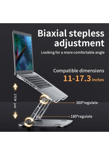 N16 Ayarlanabilir Masaüstü Isı Dağıtımı Dizüstü Standı Katlanabilir Alüminyum Alaşımlı Dizüstü Bilgisayar Yükseltici Tutucu