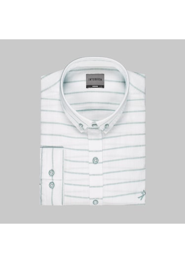 Sarar Goias Interview Slim Fit Erkek Gömlek 3174702 Yeşil