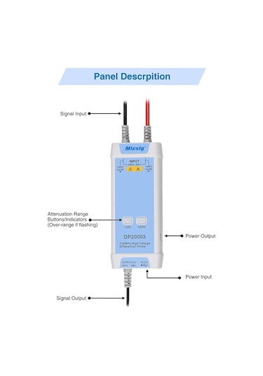 MICSIG DP20003 Diferansiyel Probe, 5600V