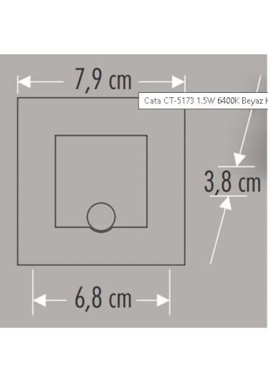 Cata Ct 5183 1.5 W Radar Sensörlü Koridor Kare Led Spot Günışığı