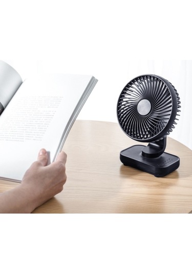 Cbtx D606 4w Usb Şarj Edilebilir Taşınabilir Dört Hızlı Ayarlanabilir Masaüstü Fanı Siyah