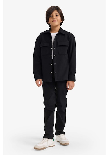Defacto Erkek Çocuk Polo Yaka Ceket G3750a825aubk81 Siyah-bk81