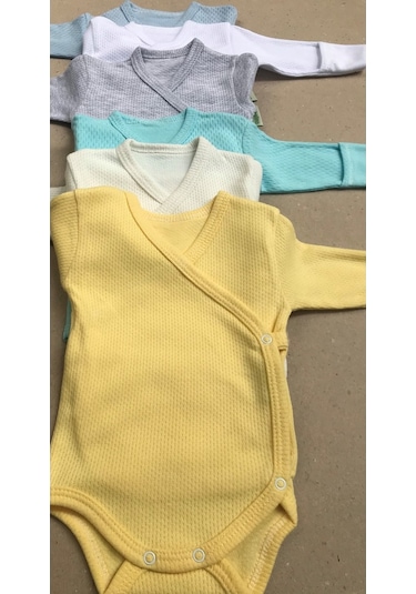 Özdemirlitekstil Bebelino Çıtçıtlı Body Kruvaze (6'Lı Paket) Çok Renkli
