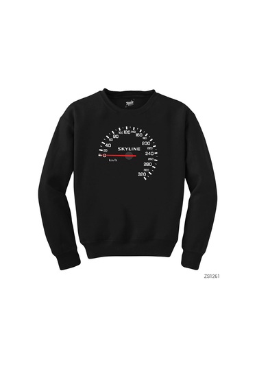 Nissan Skyline Speedmeter Siyah Sweatshirt Siyah