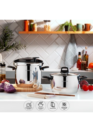 Set-116//863428//830420//831359 - Schafer Steel Master 24 Parça Çeyiz Seti Gümüş