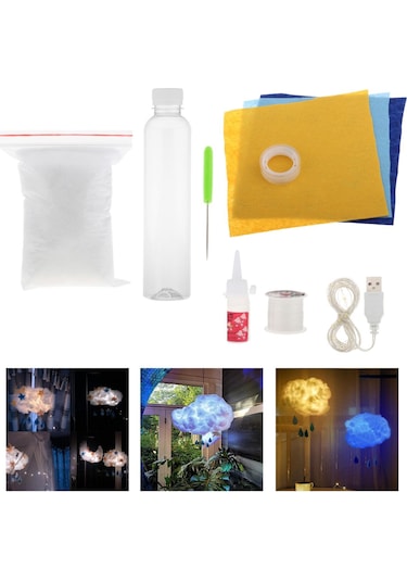 Suntek Led Gece Lambası Pamuk Bulut Şekli Işık Asılı Lamba Usb Sıcak Sarı Diğer