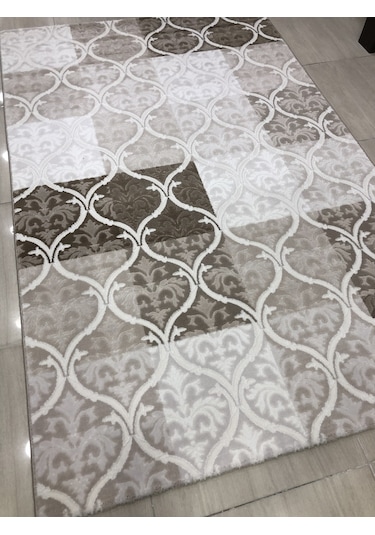 Dinarsu Halı Divina 150X233 Dı-010 Vizon Krem Kareli 4 M2 Halı !