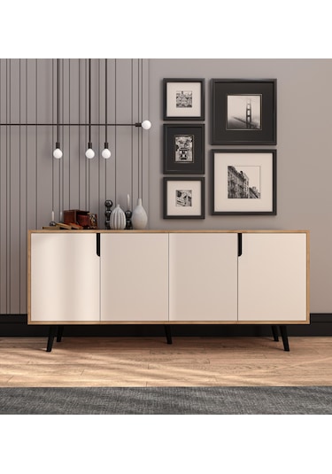 Latina Modern Konsol 180 Cm Safir Meşe - Beyaz