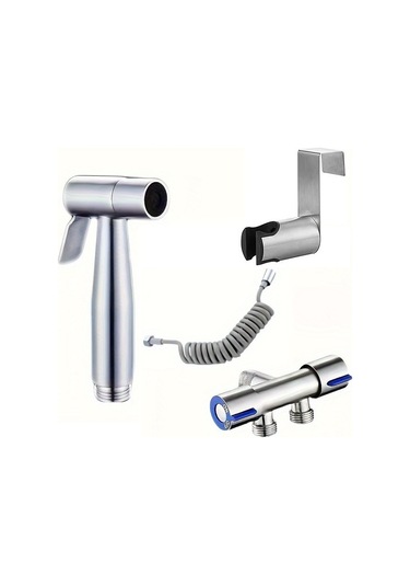 Joyhub 304 Paslanmaz Çelik Tuvalet Şırıngası - Yüksek Basınçlı Banyo Temizleme Seti, Klozet Ve Lavabo İçin Gümüş
