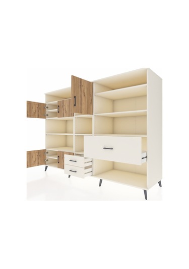 Kronos Dolap 13 Raflı 3 Çekmeceli 5 Kapaklı 220x59x163 Aytaşı-çam Aytaşı-çam/aytaşı