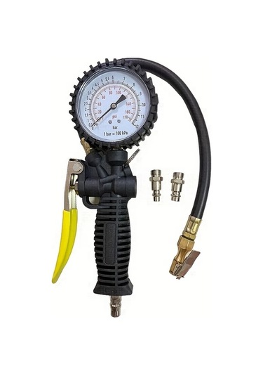 Xuweiwei Analog Ekranlı Yüksek Hassasiyetli Dijital Lastik Basınç Göstergesi Sarı Tutma Ölçeği Dayanıklı İzole Edilmiş Çoklu Adaptörler İçerir