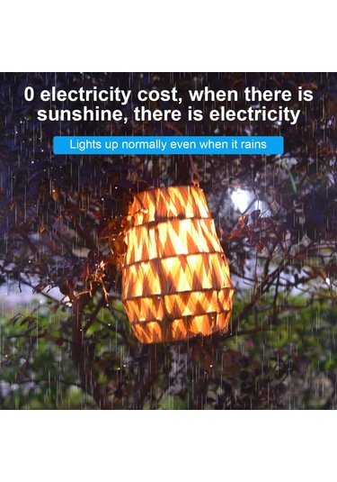 Qingmipy El Örgüsü Hasır Solar Led Bahçe Aydınlatma Feneri, Ip65 Su Geçirmez, Otomatik Şarj Sarı