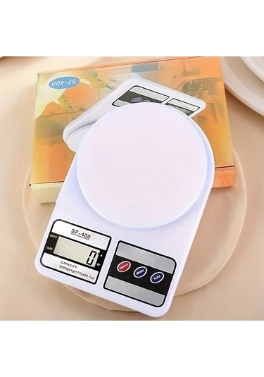 Fastbuy 10 Kg Beyaz Pilsiz Hassas Mutfak Tartısı Lcd Ekran, Bakım Ve Pişirme İçin Pratik Kullanım Beyaz