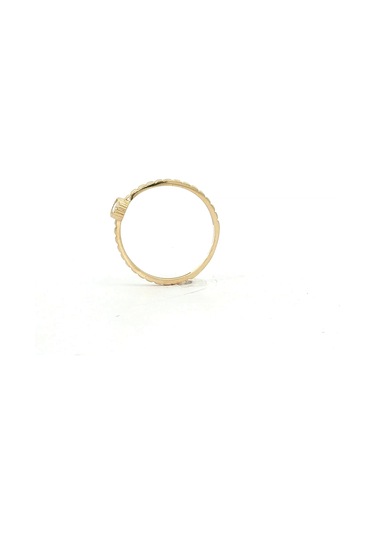 14 Ayar Altın Oval Solitaire Taşlı Eklem Yüzük