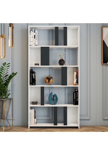 Variant Lima Çalışma Masası Ve Kitaplık Takımı - Beyaz / Antrasit Antrasit - Beyaz