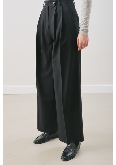 Classıc Pileli Pantolon Siyah Siyah