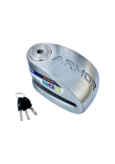 Armor 614 Mva Alarmlı Motorsiklet Disk Kilidi Mil Çapı 14mm Paslanmaz Çelik