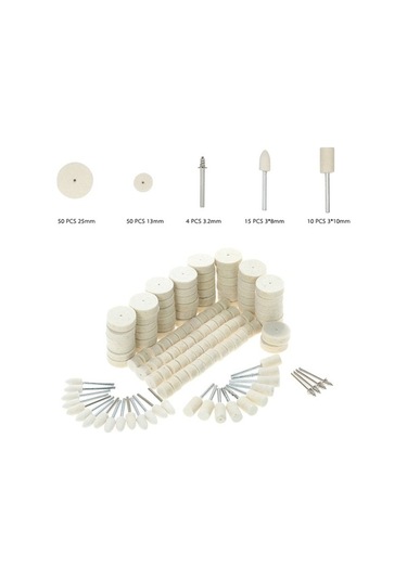 Pazly 129 Parça Profesyonel Yün Cila Tekerleği Seti - Metal Ve Ahşap Parlatma Zımparalama Aksesuarları