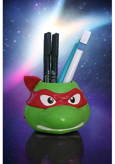 Ninja Kaplumbağa Şeklindeki Kalemlik Rafael 7x10 Cm Kırmızı