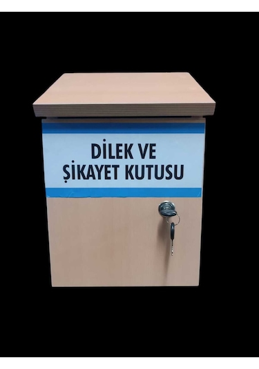 37x24x16 Kilitli Ahşap Dilek Ve Şikayet Posta Kutusu