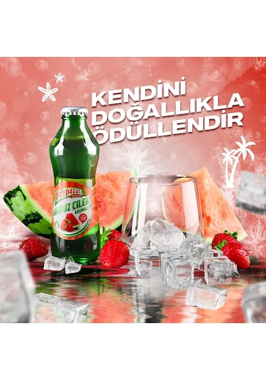 Beypazarı Karpuz Çilek Aromalı Maden Suyu 200 Ml X 24 Adet