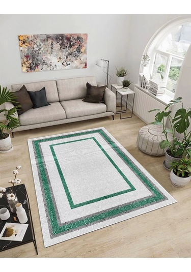 Dijidekor Işıltı Koleksiyonu Model34 Süngerli Dijital Baskılı Saçaksız Mutfak Halısı Yolluk