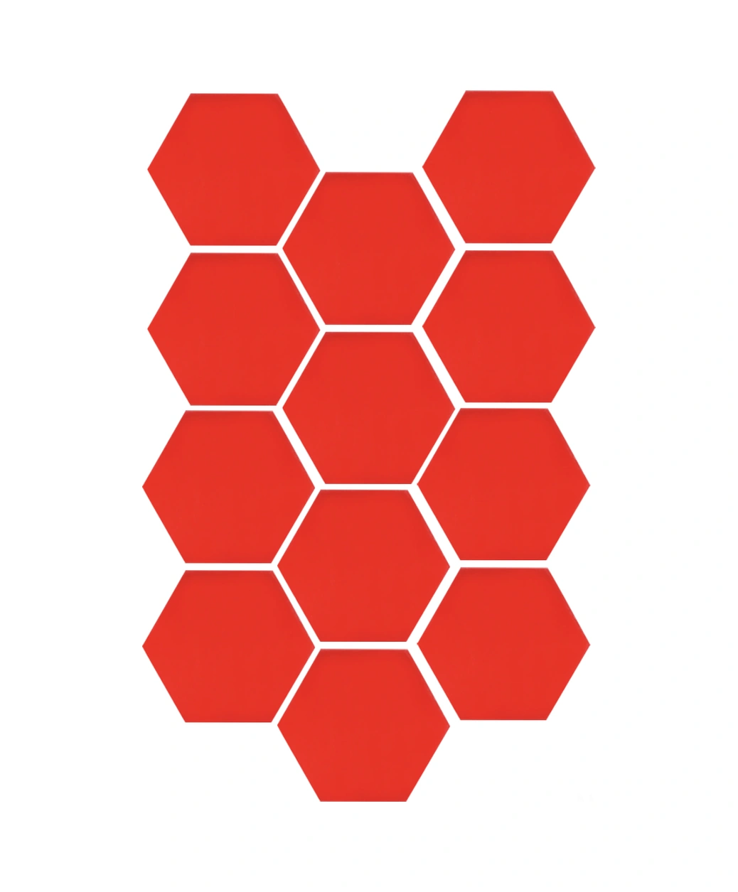 Geeroyoo Kırmızı Akrilik Hexagon Gölge Sticker - Nem Ve Kalıp Direnci, Duvar Dekorasyonu, 4cm Kenar Uzunluğu, 12 Adet Paket Sm102 Diğer