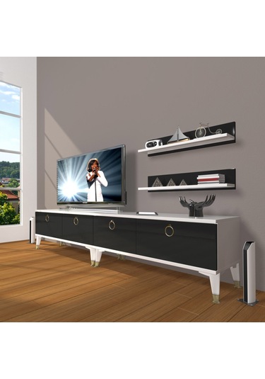 Decoraktiv Eko 220t Mdf Gold Tv Ünitesi Tv Sehpası Beyaz - Ceviz