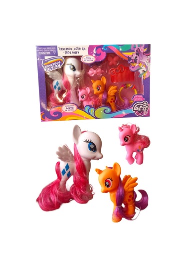 Pony Arkadaşlık Seti: 3 Sevimli Karakter Ve Aksesuarları Pony