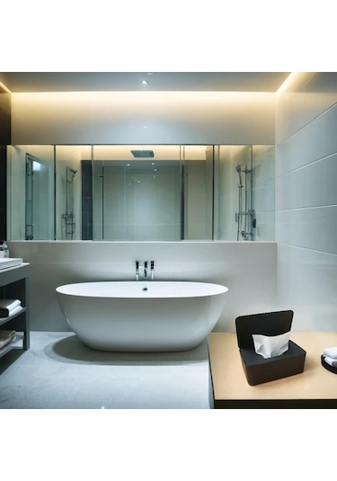 Xuweiwei Beyaz Toz Geçirmez Mendil Kutusu Kapaklı Maske Saklama Ev Mutfak Rv Banyo Beyaz