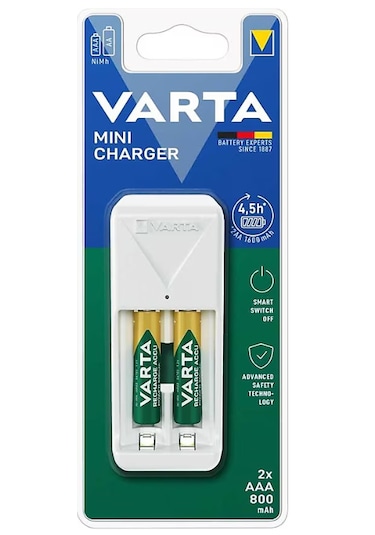 Varta 57656 Mini Şarj Çihazı + 56703 800 Mah 2'li Aaa İnce Kalem