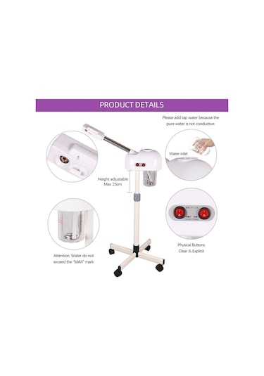 Nano Absolute Ayaklı ve Ozonlu Yüz Buhar Makinesi